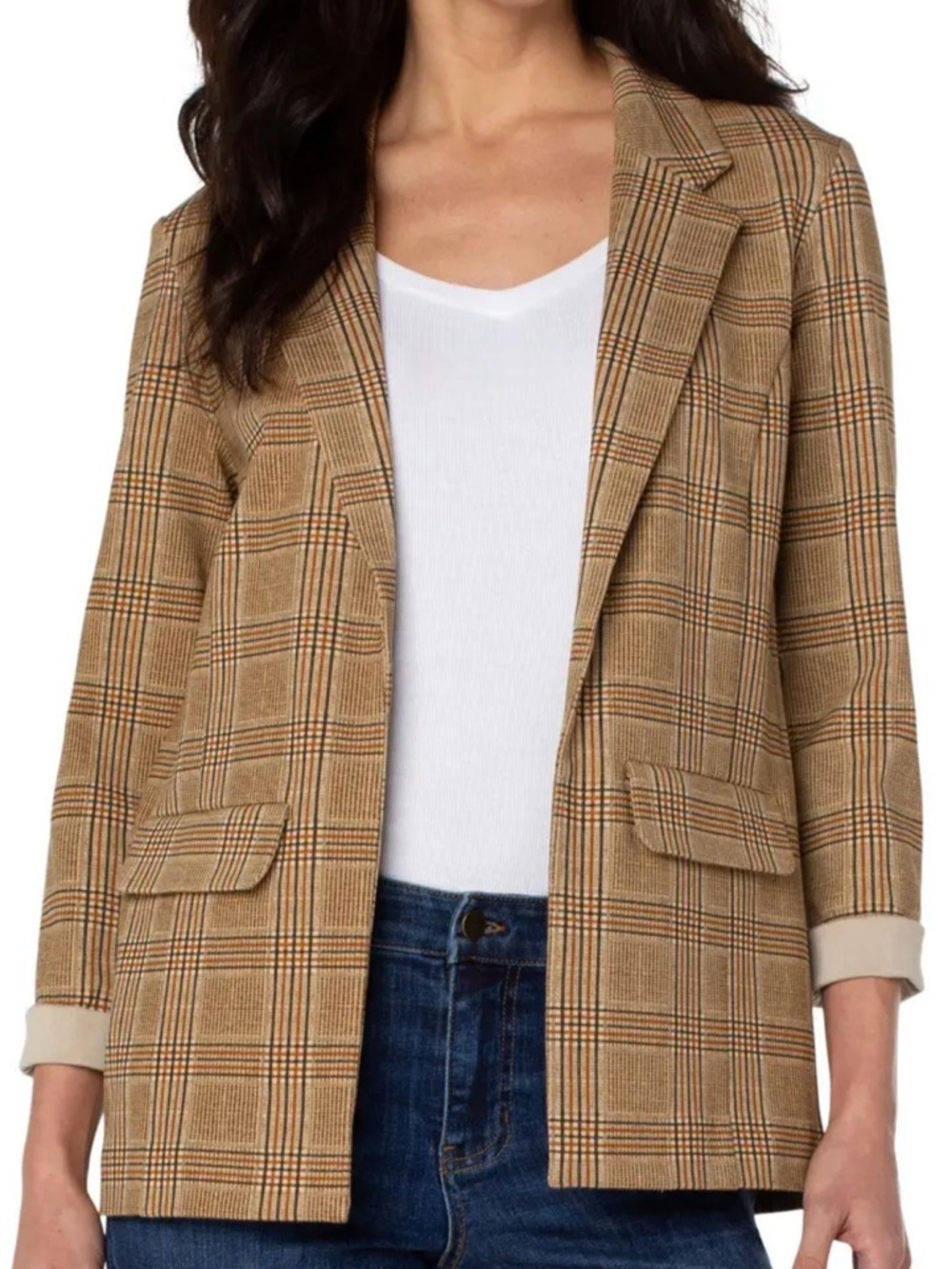 NWT Liverpool Plaid Boyfriend Blazer Size 2X